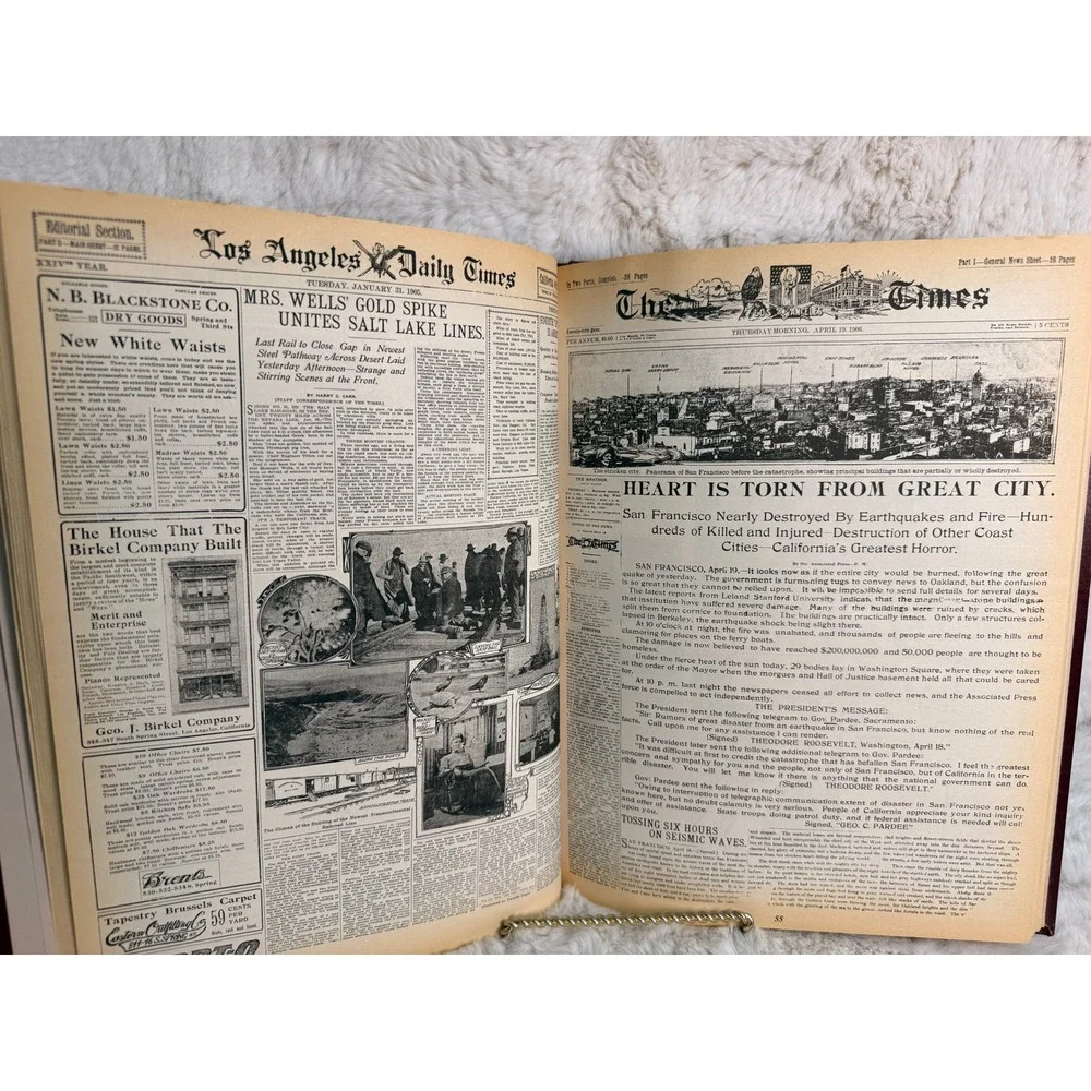 Front Page Historical Headlines Los Angeles Times 1881-1987 Abrams Hardcovr Book